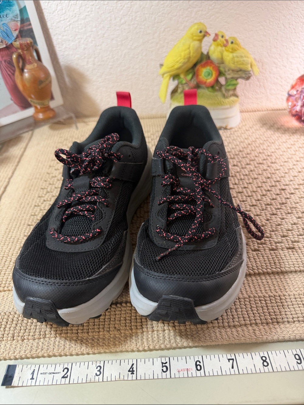 Columbia Women's Black Athletic Sneakers with Pink-Accented Laces